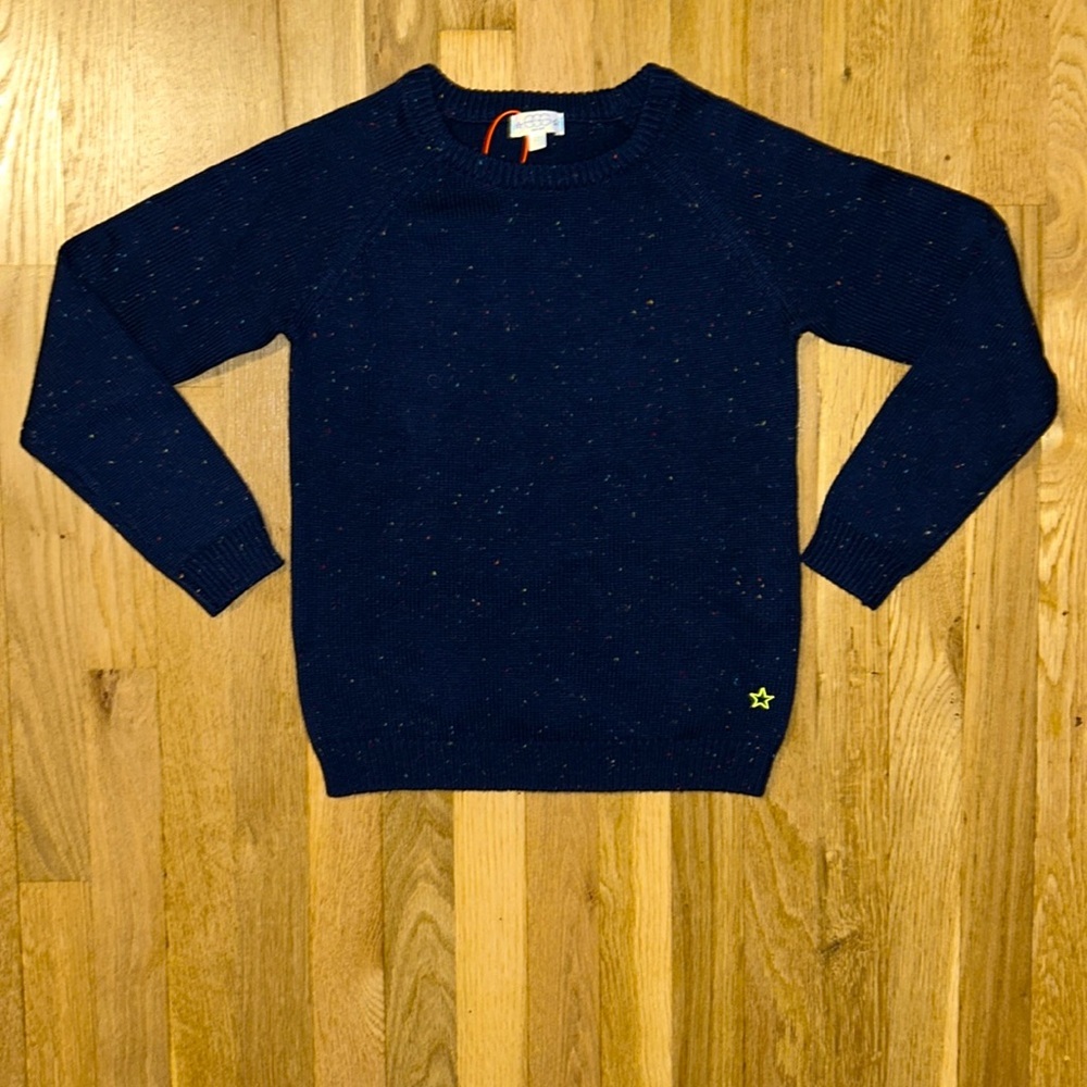 EGG navy blue Knit Sweater with Multicolor Speckles - Leon Sweater 12 ☀️